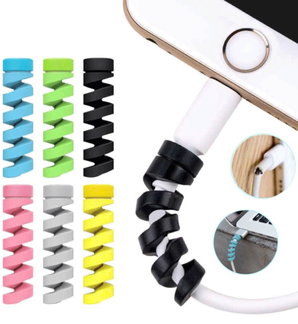 1 Pcs Candy Phone Cable Protector Universal Winder Cord Bite Spiral Wire Organizer